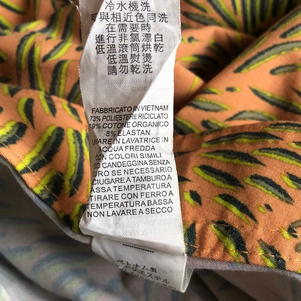 Prana Mens Rock Shock Swim Shorts Waist Belt Orange Pattern 34 6”